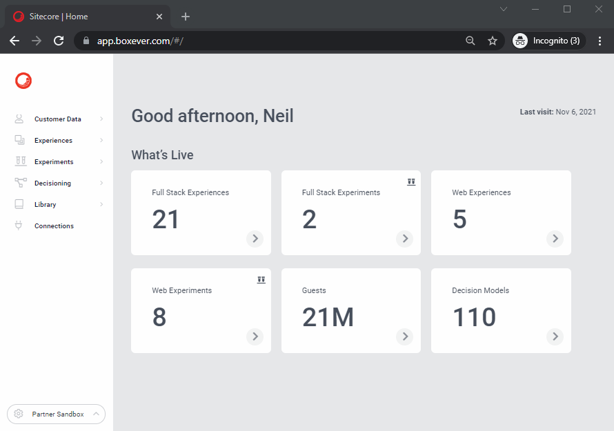 Sitecore CDP UI (Screenshot taken from https://neilkillen.com/2021/11/07/sitecore-cdp-tips-and-tricks/) alt text