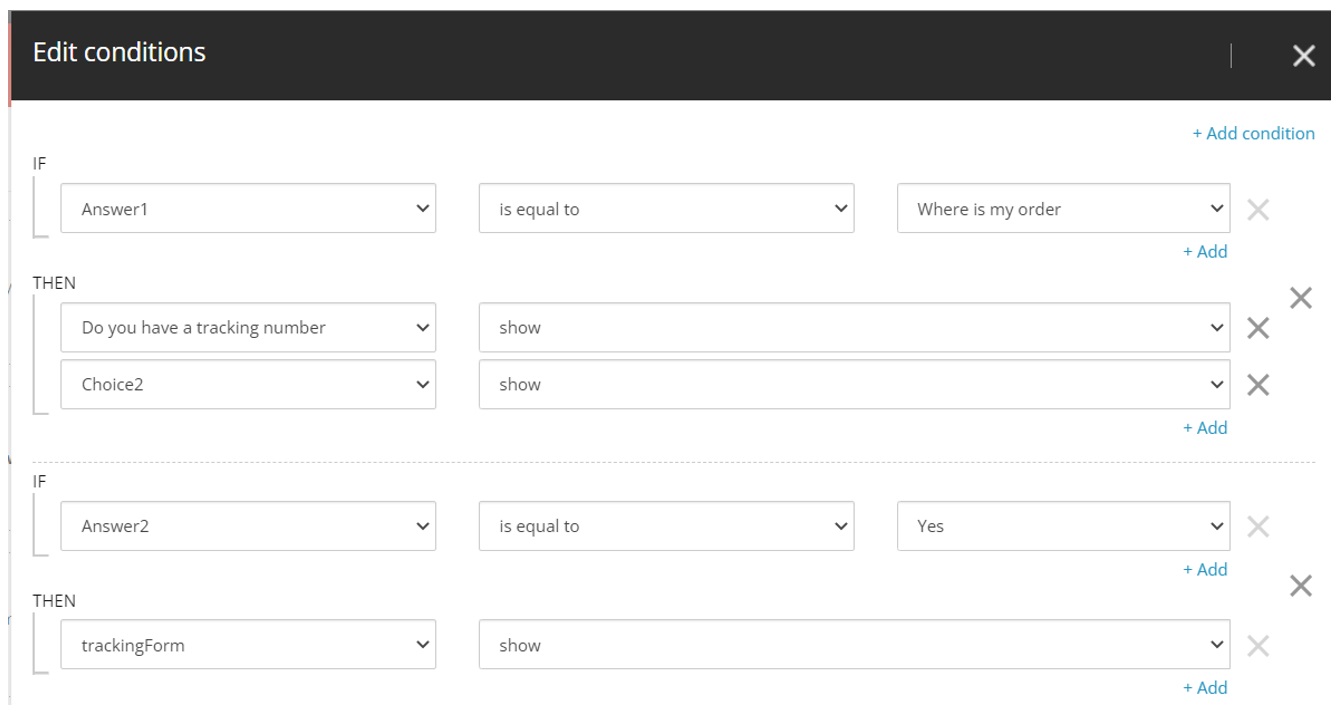 Sitecore Forms Conditions alt text