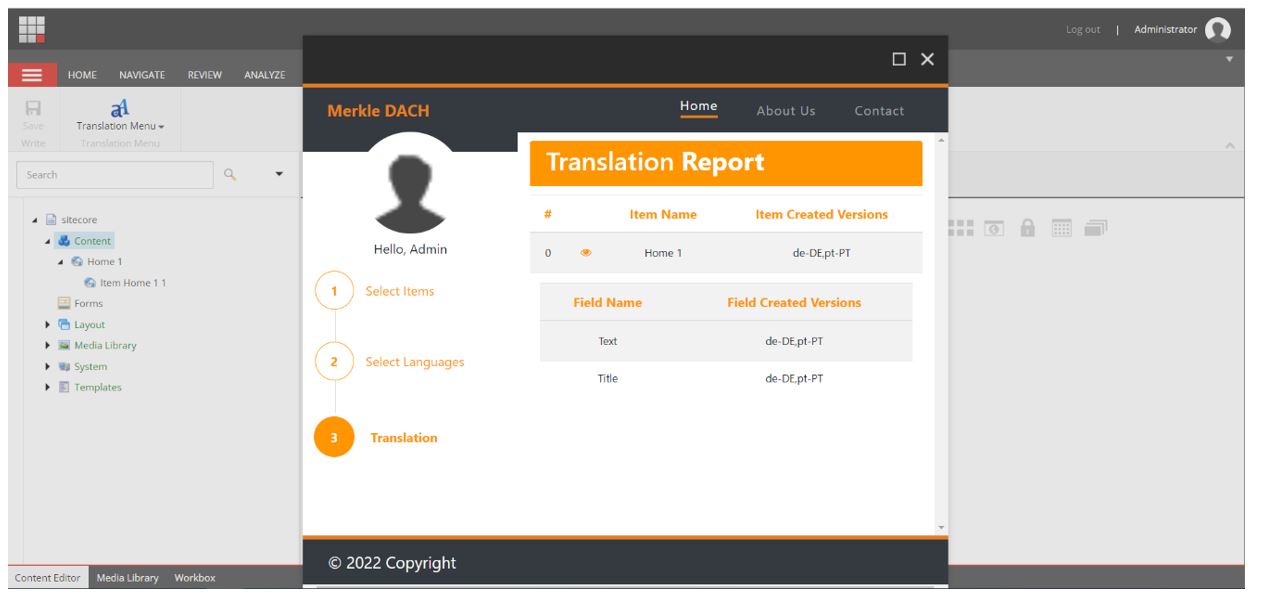 Select source and target languages alt text