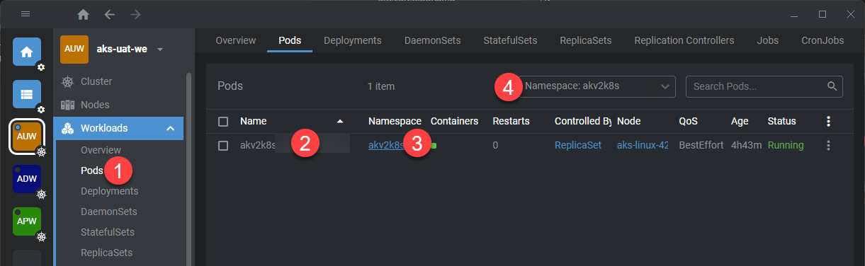 Namespace filter NamespaceFilter